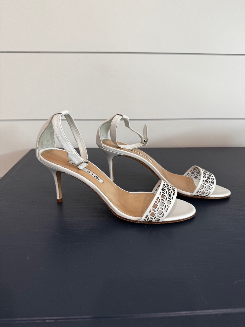 Manolo Blahnik Maurila White Sandal  Size:US9.5/EU39.5 NWB